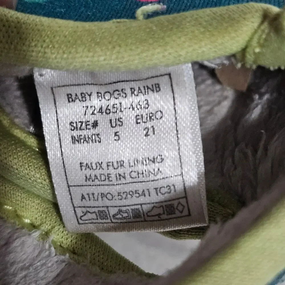 BOGS Baby II Boots Waterproof Rainbow Green Blue Toddler Infants US 5 Outdoors